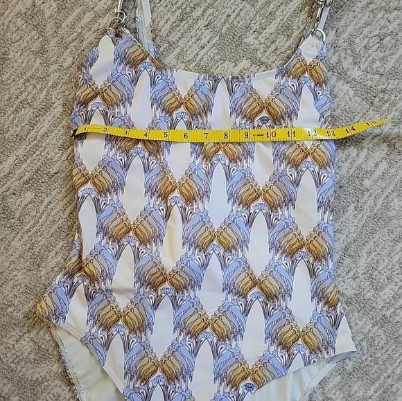 Tory Burch Printed Clip Tank Swimsuit One Piece Sand Deco Crane - Picture 13 of 16